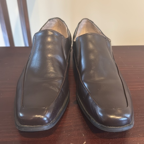 JF J. Ferrar brown leather slip on dress shoes square toe men’s size 10.5 - Picture 5 of 14